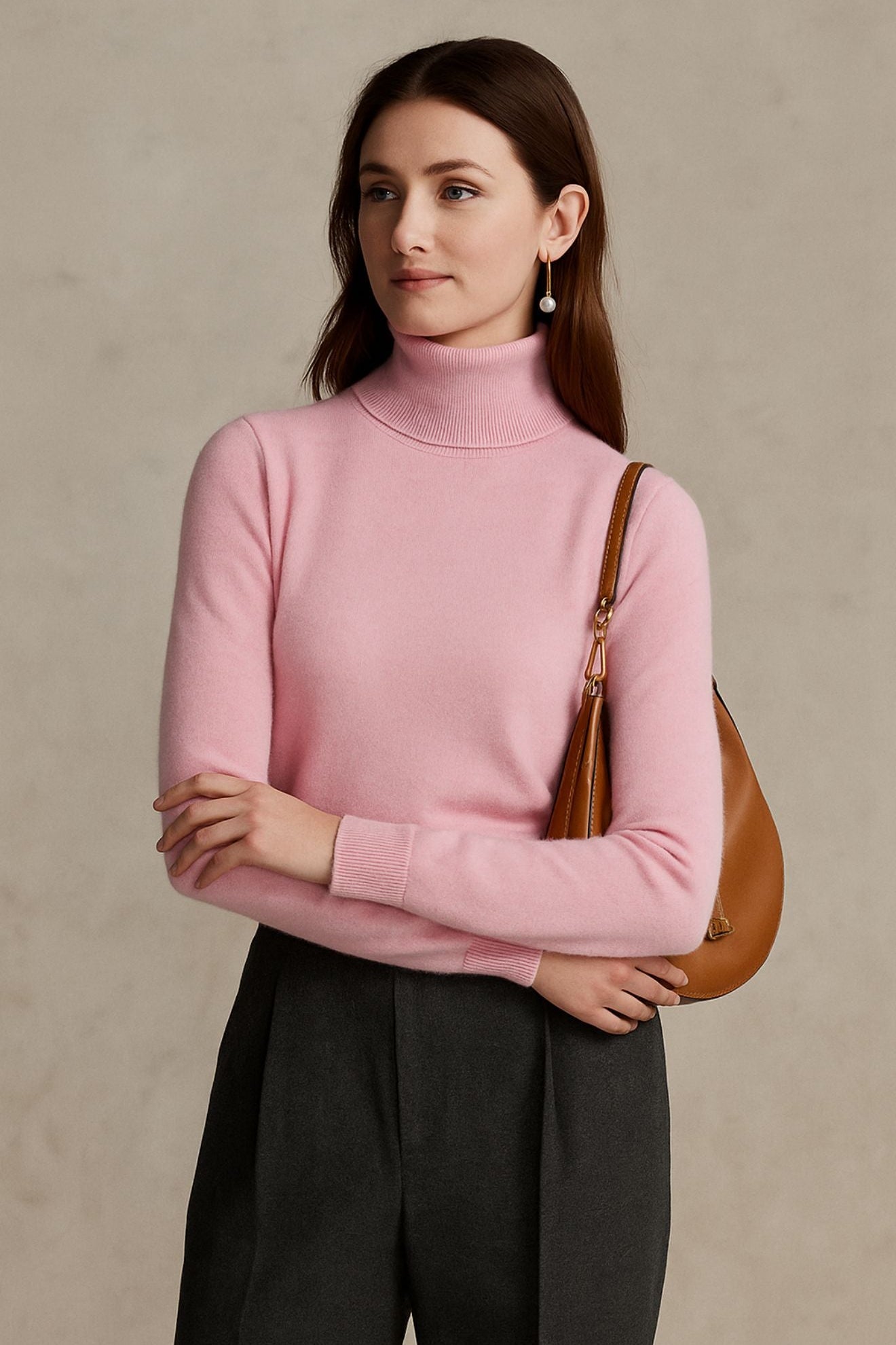 Léa | Pull à col roulé en cachemire