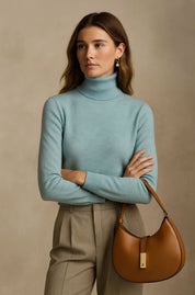 Léa | Pull à col roulé en cachemire
