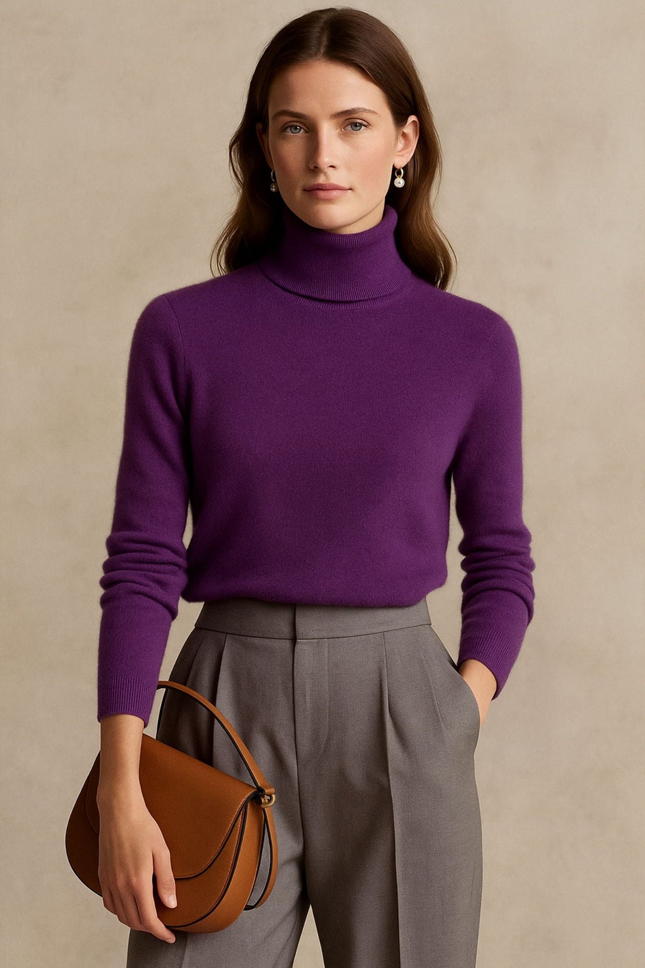 Léa | Pull à col roulé en cachemire
