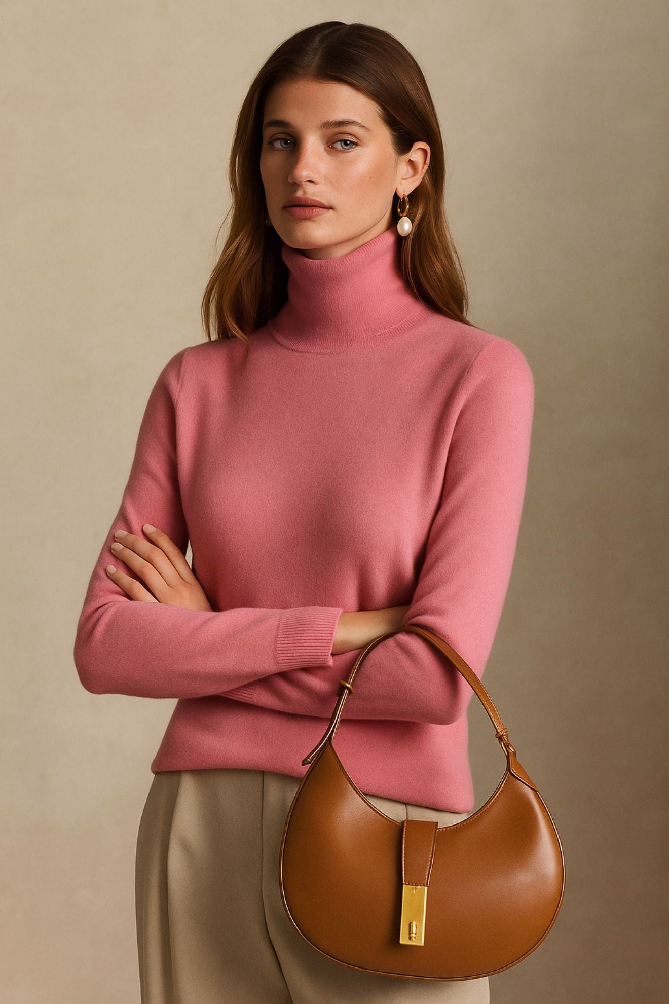 Léa | Pull à col roulé en cachemire