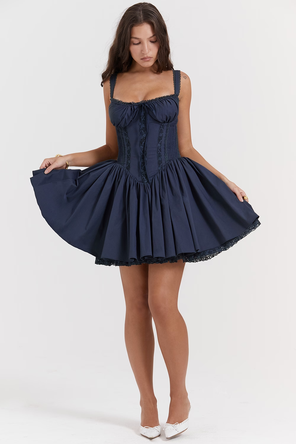 Corsivana | Lace-Up Mini Dress
