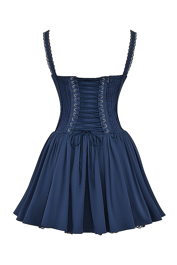 Corsivana | Lace-Up Mini Dress