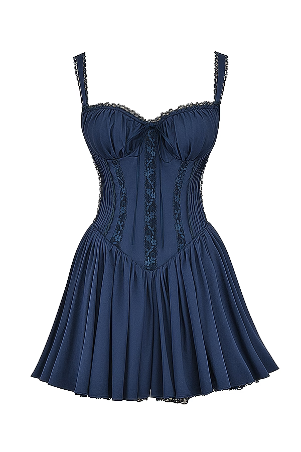 Corsivana | Lace-Up Mini Dress