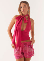 Sequin Cami | Magenta Mini Shorts
