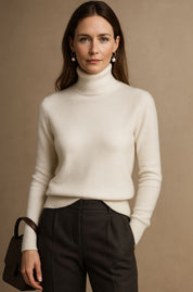 Léa | Pull à col roulé en cachemire