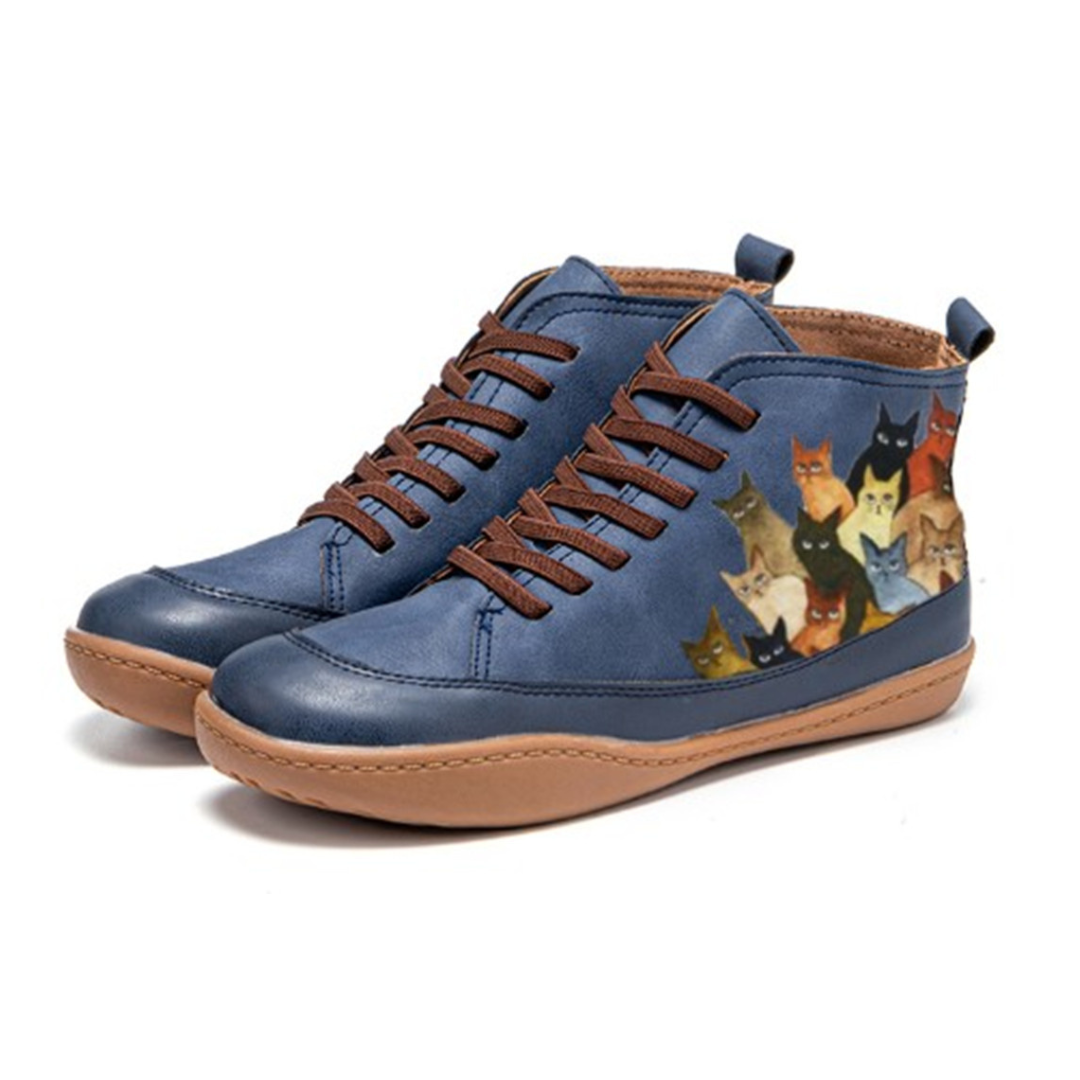 Minnie | Bottines en Cuir pour Amoureux des Chats