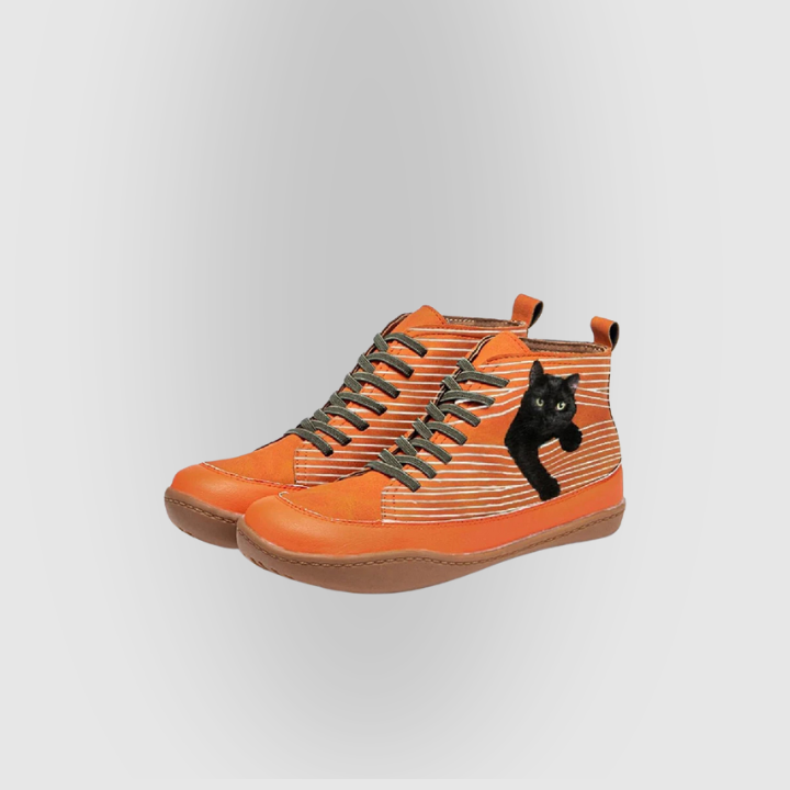 Tilly | Bottines en Cuir pour Amoureux des Chats