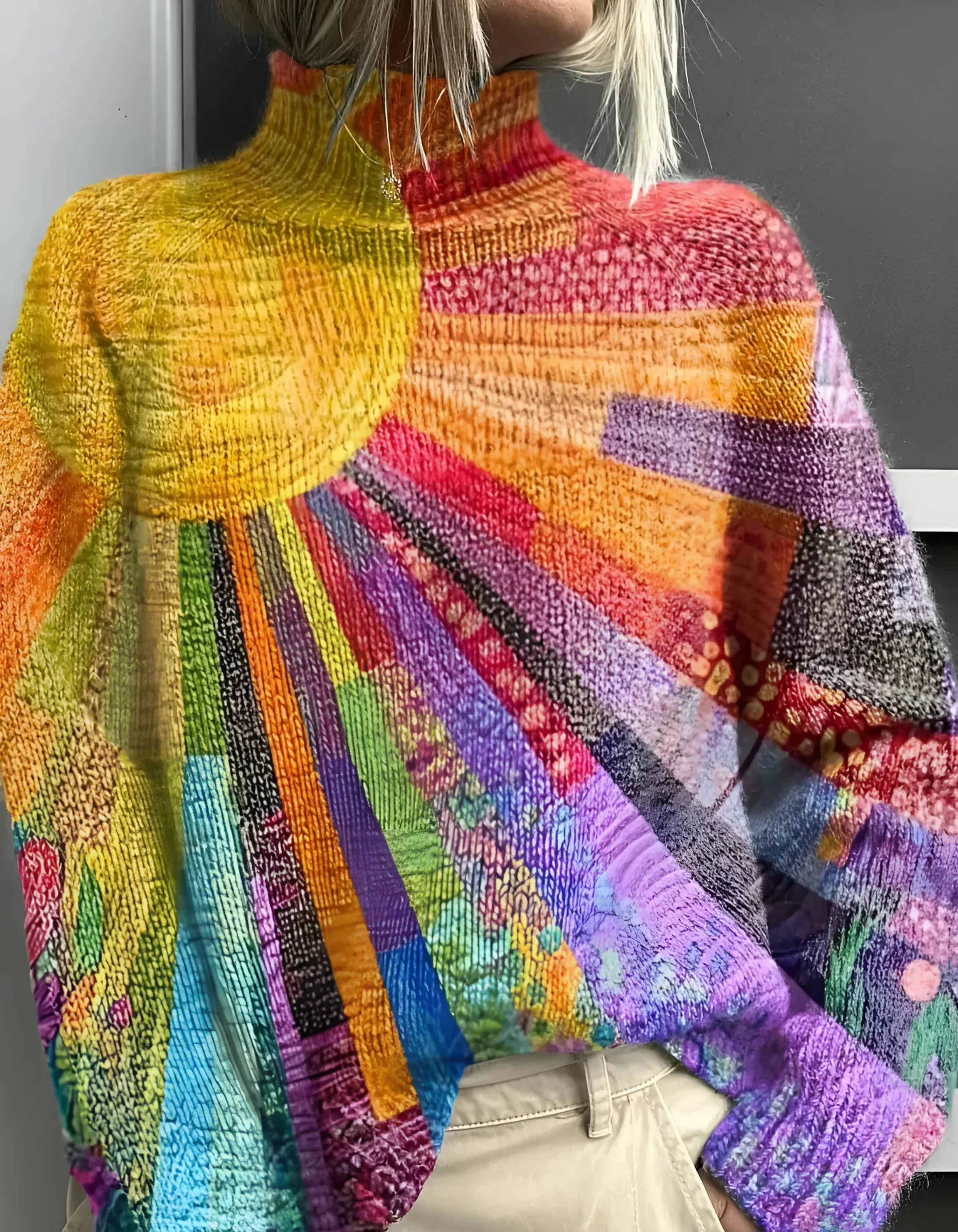 Mila | Vibrant & Colourful Turtleneck Sweater