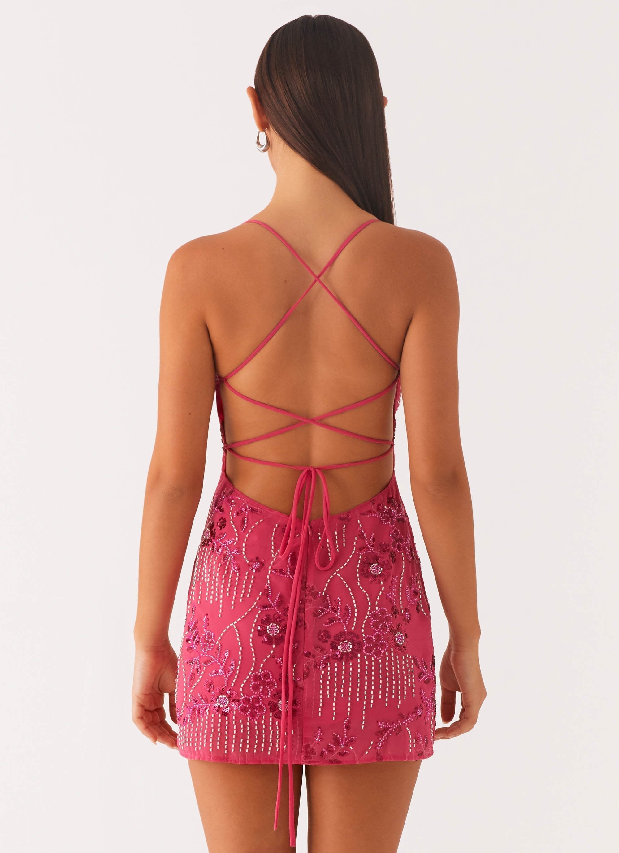 Sequin Cami | Magenta Mini Dress
