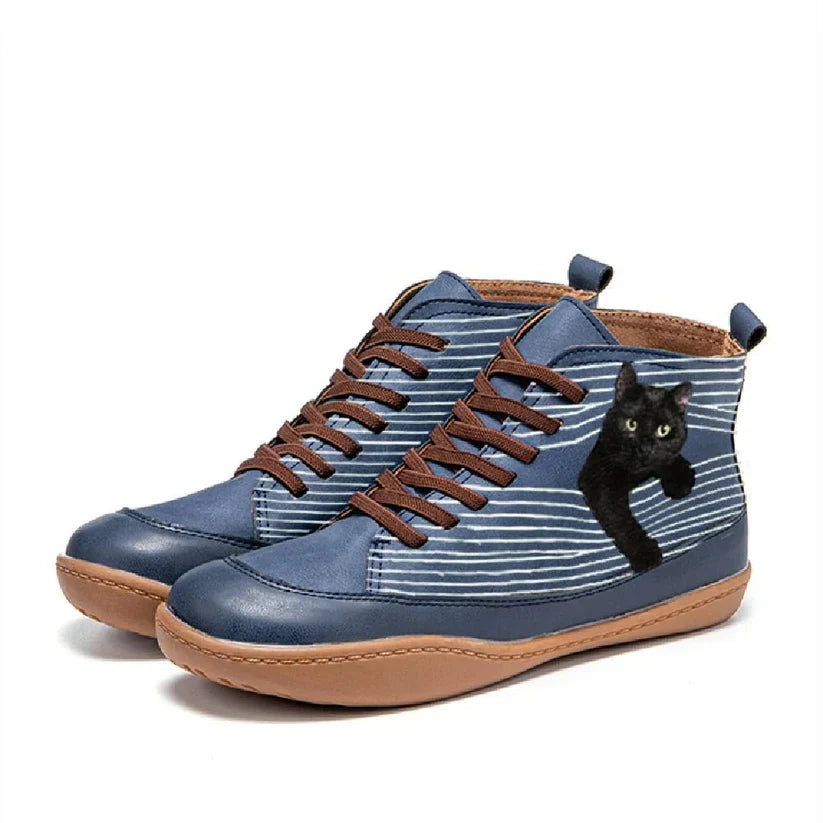 Tilly | Bottines en Cuir pour Amoureux des Chats