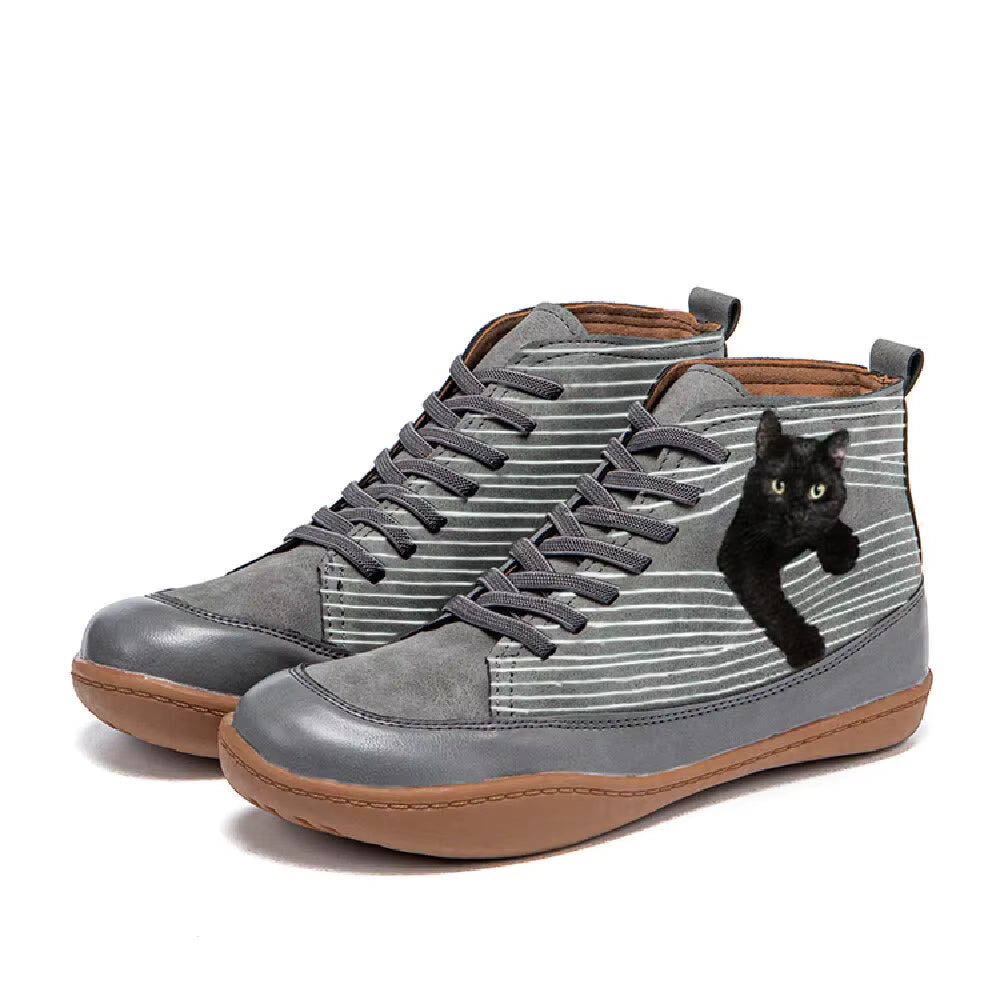 Tilly | Bottines en Cuir pour Amoureux des Chats