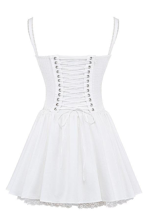 Corsivana | Lace-Up Mini Dress