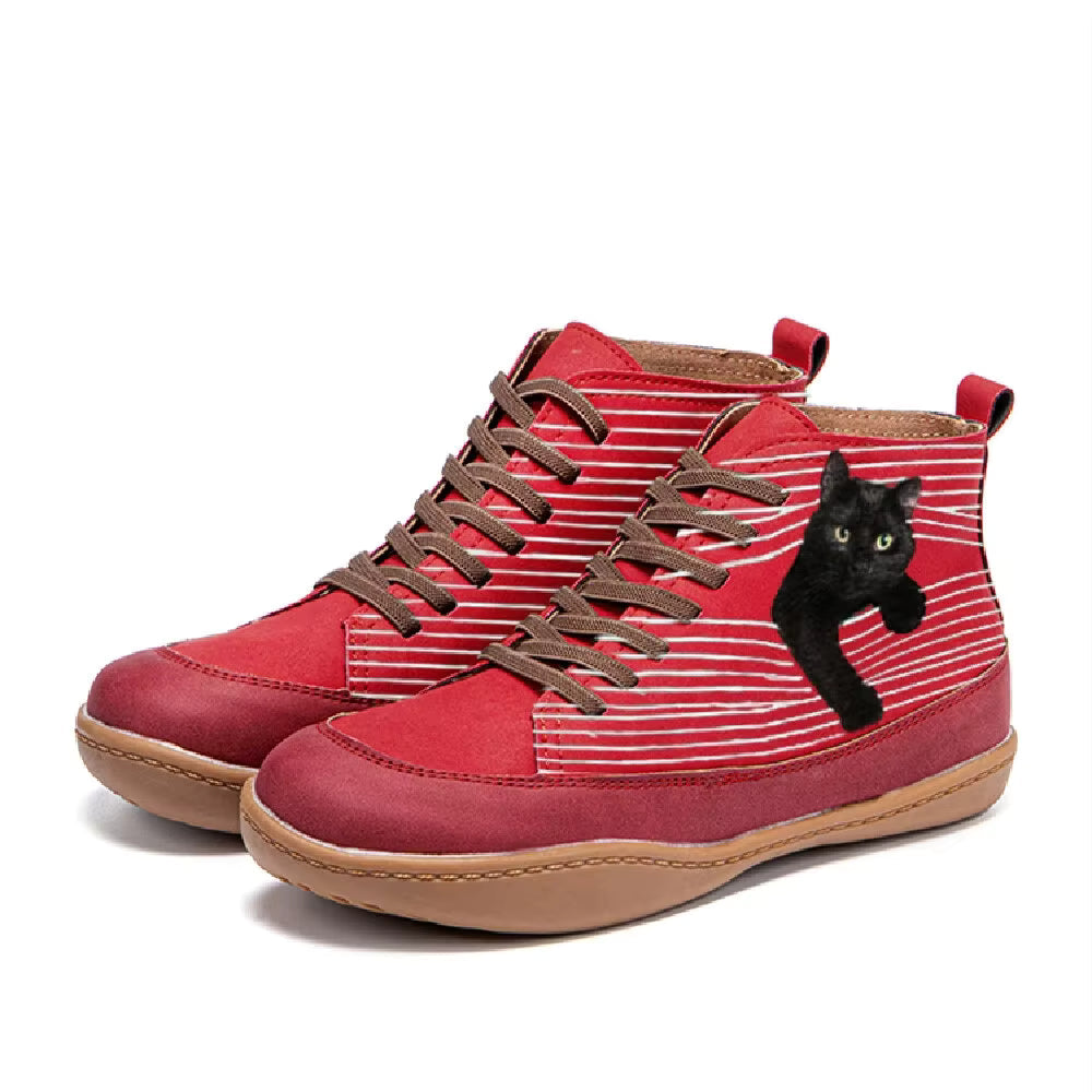 Tilly | Bottines en Cuir pour Amoureux des Chats